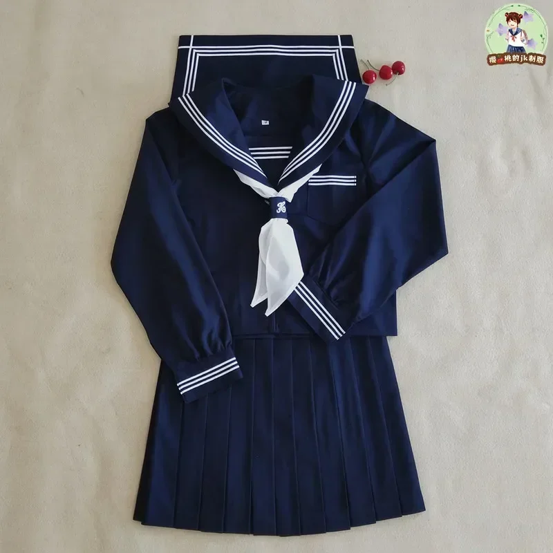 Navy Uniform Sailor Fuku Suit S-2XL School Japanese JK Uniforms Student Girl Sailor Dress Korean Seifuku Schoolgirl Costume