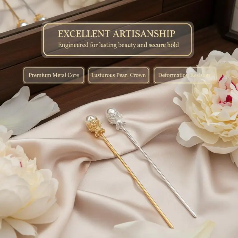 Damenmode-Kopfschmuck, Metall-Haarspange im Vintage-Chinesischen Stil, Haarclips, Haarstäbchen, Haaraccessoires – Detail 8