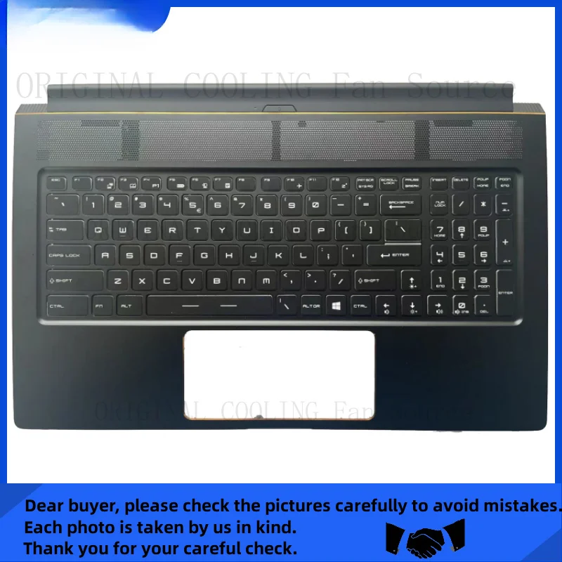 R+  For MSI GS75 MS-17G1 Upper Case Palmrest Cover Keyboard Full Colorful Backlit