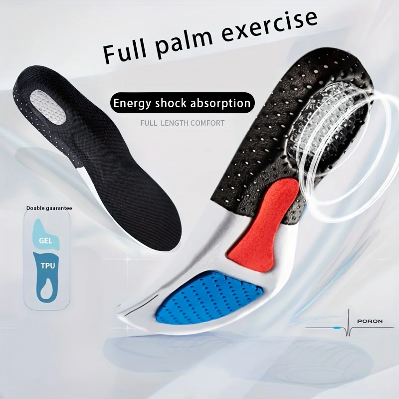 Orthopedic Insoles for Men Women Memory Foam Cushion Gel Insole Silicone Arch Support Pads Sport Shoe Pad Running Insert