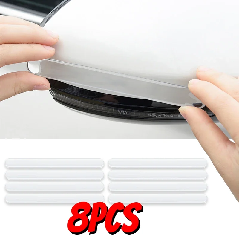 Car Door Edge Guards Transparent Anti-collision Stickers Side Edge Protection Strips Rearview Mirror Guards Stickers