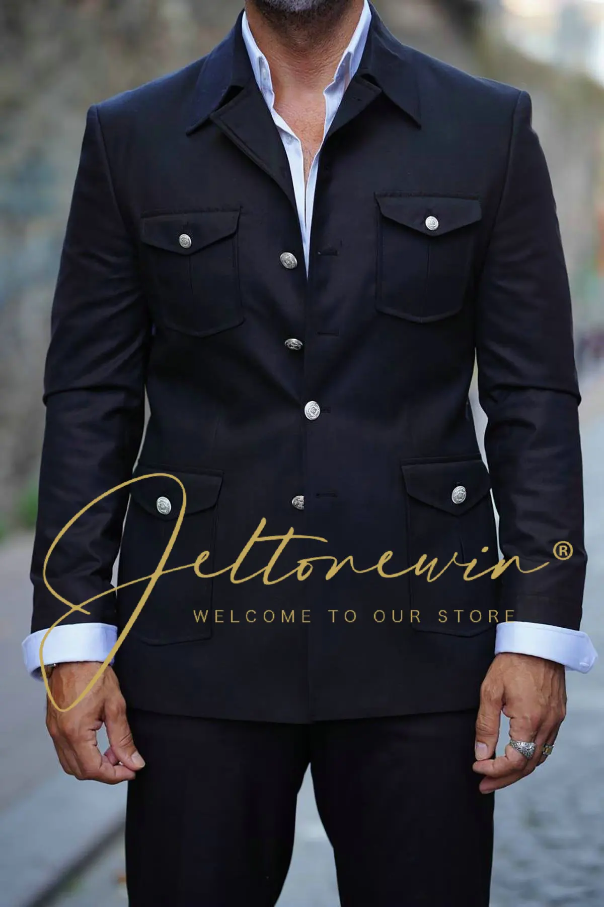 Chinese Style Men Business Blazers Trousers High End Wedding Party Groom Suit 2 Pieces Sets Coat Pants Dress Trajes Para Hombre