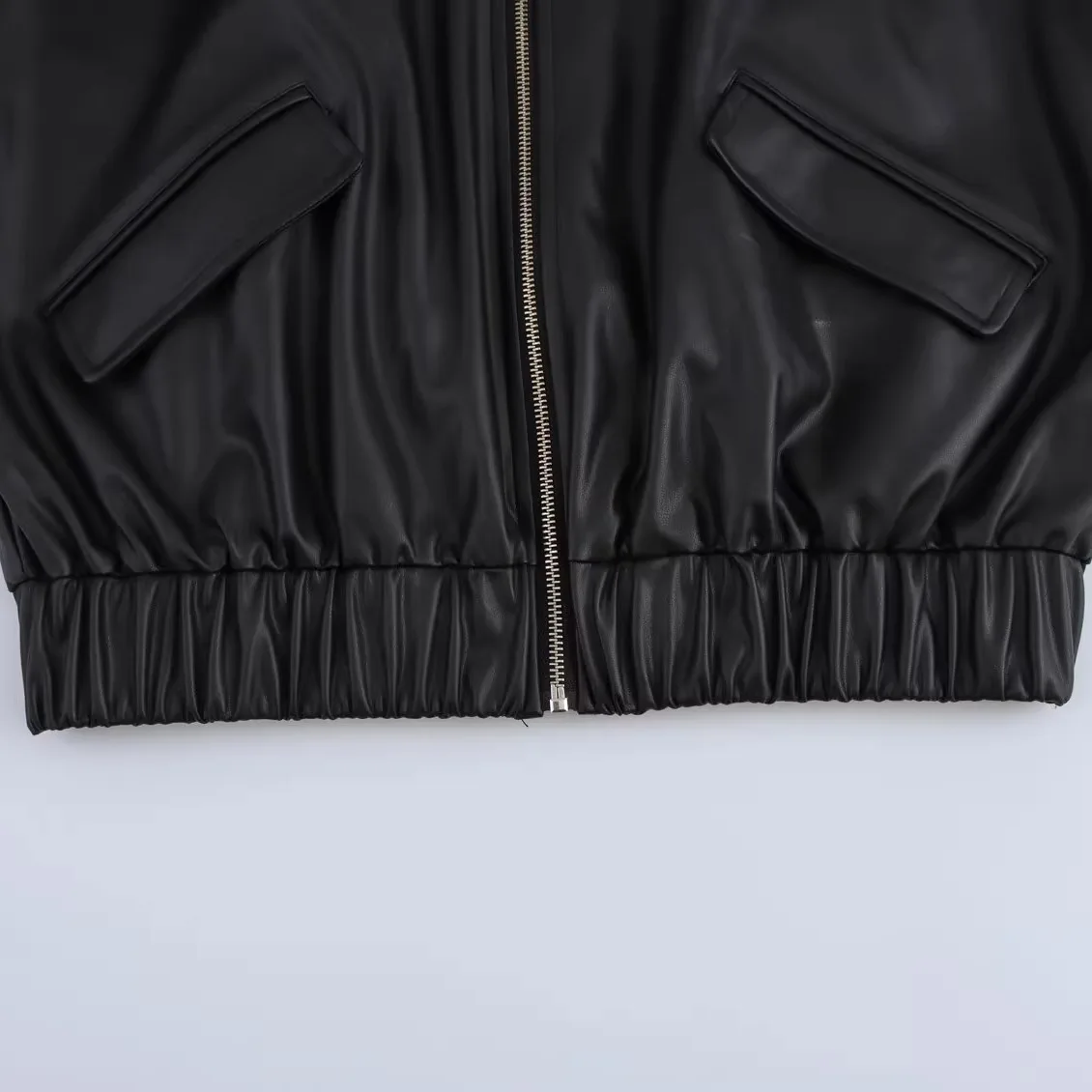 JNLEAOG Faionable Giacca in pelle allentata da donna Autunno New Sle 30376 Cappotto lungo in pelle PU Sve Gioventù Vestibilità regolare