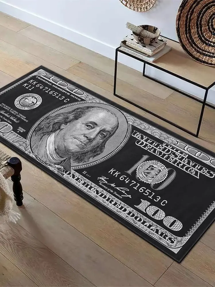Tapis de sol longue à motif d'un morceau d'un dollar, pour couloir de salle d'entrée, tapis de sol d'halloween et de Thanksgiving, décoration de maison