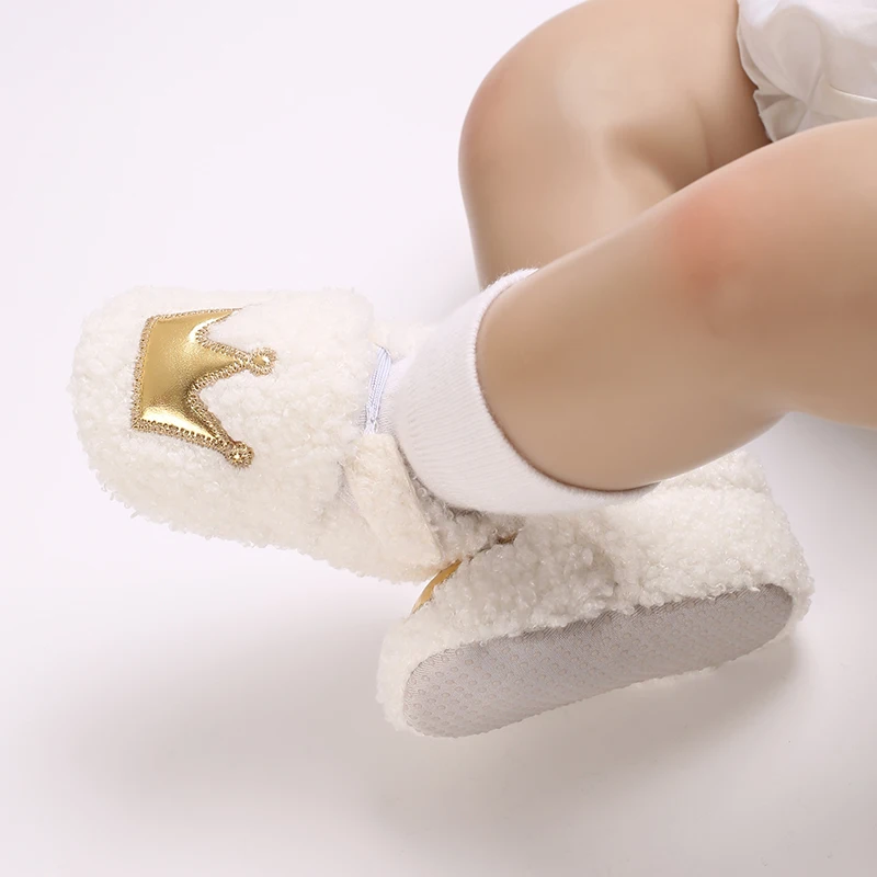 

Модная вязаная детская обувь на мягкой подошве для новорожденных девочек, обувь для малышей, теплая и нескользящая обувь для первых ходунков