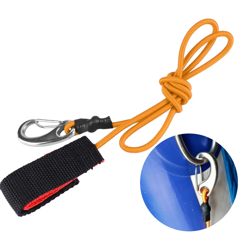 

Elastic String Boating Kayak Paddle Safety Rod Leash With Carabiner For Paddling