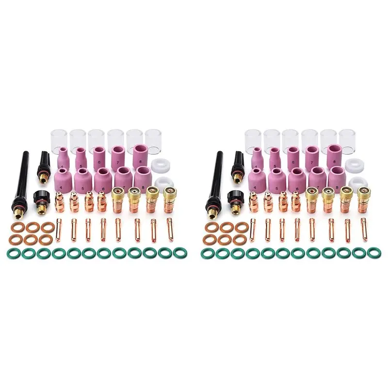 

AB33-110PCS TIG Welding Torch Accessories Kit Alumina Nozzle Stubby Gas Lens 10 Cup Kit For TIG WP-17/18/26