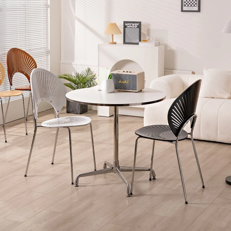 Nordic solid wood shell chair home backrest chair retro medieval simple dining table makeup