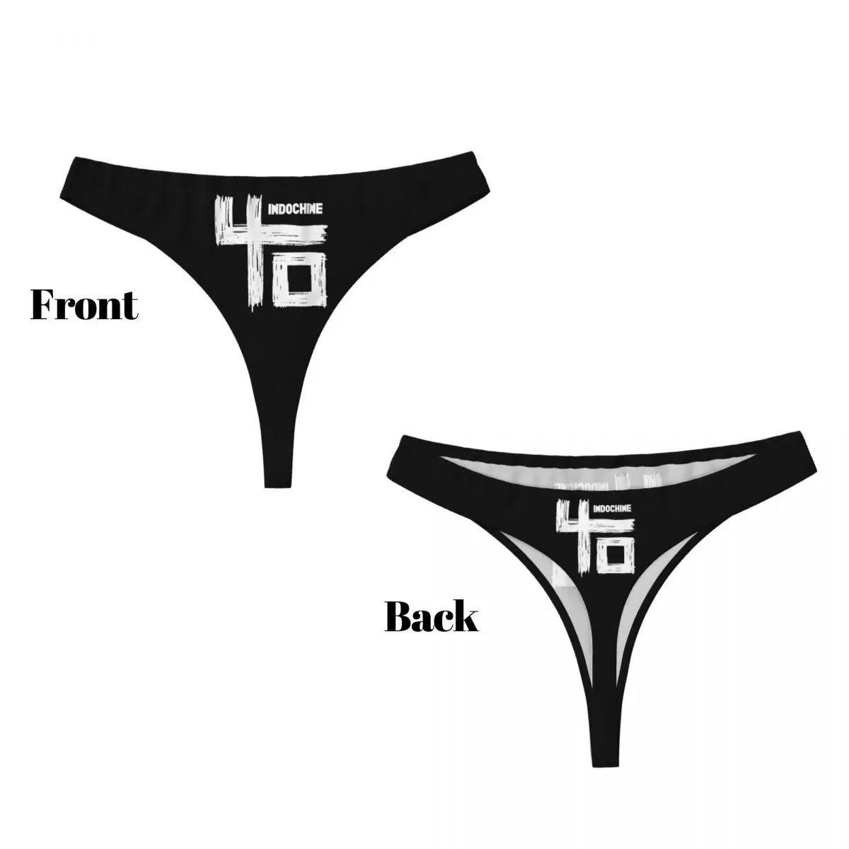 Calcinha Tanga Cruz Trecho Respirável das mulheres, Roupa Interior Preta, Indochine G-String, Personalizado