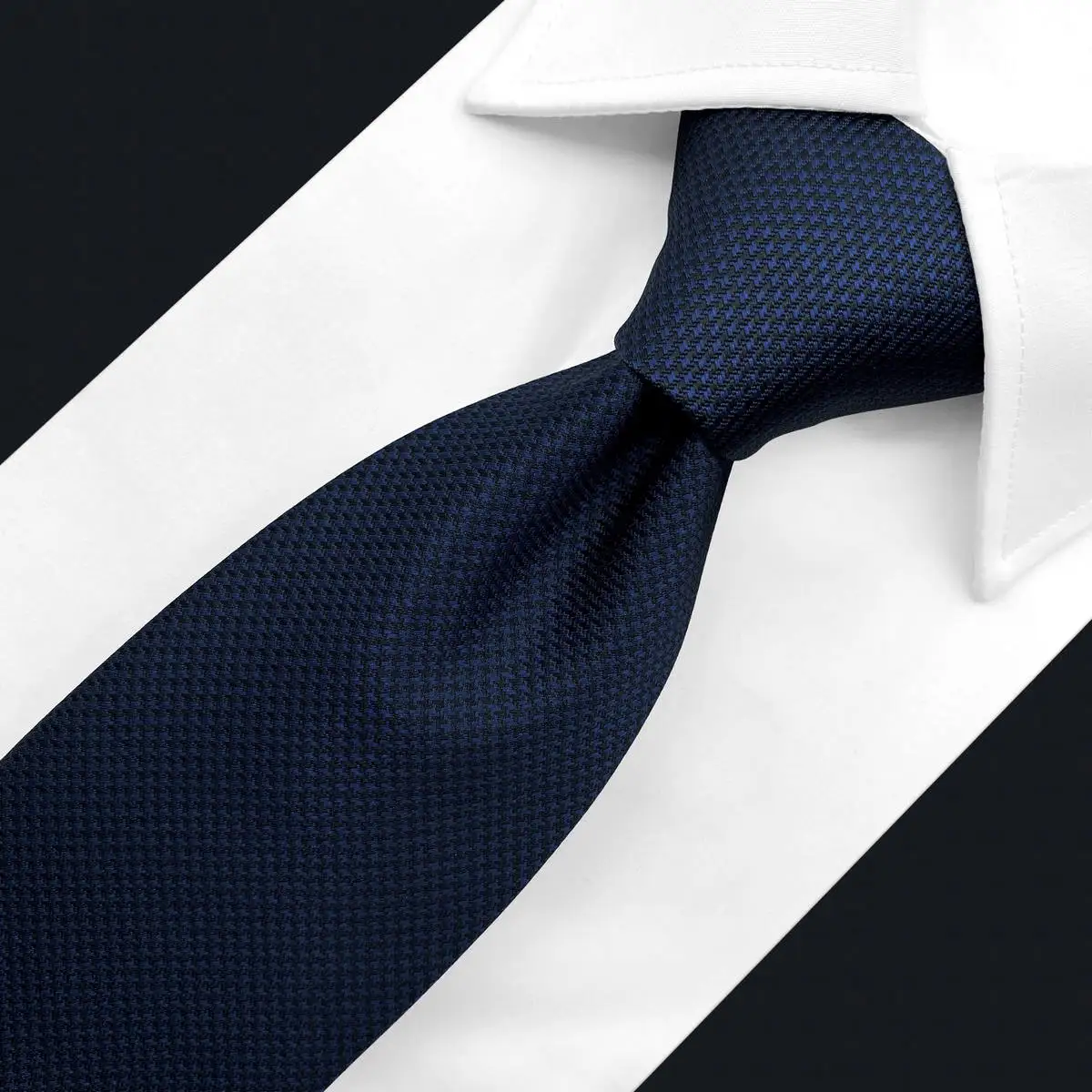Ensemble cravate Extra longue pour homme, mouchoir en soie, fait à la main, couleur unie, bleu marine, pour mariage d\'affaires