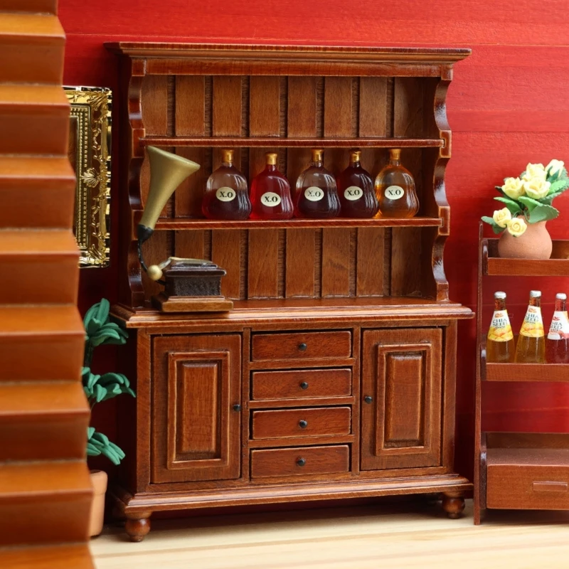 

Miniature Display Cabinet 1/12 Dollhouses Decoration Furniture Scene Decors 15UB