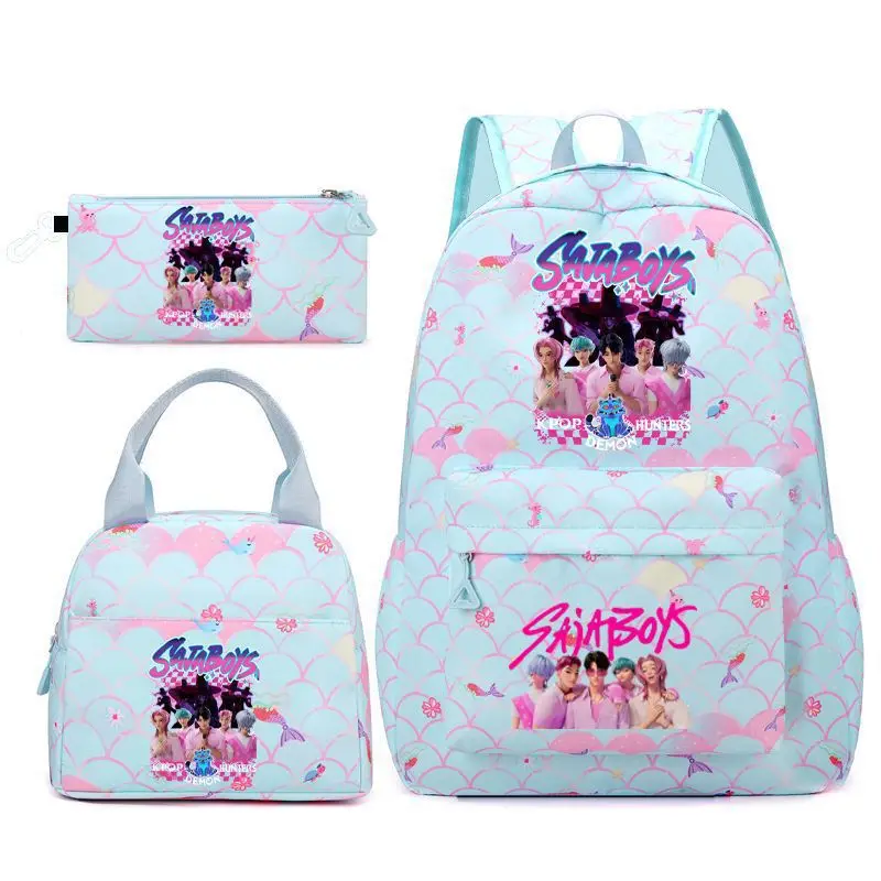 3 قطعة مجموعة KPop شيطان على ظهره هنتر طالب المراهقين المدرسية فتاة مراهقة السفر التدرج Mochilas حقيبة الغداء حقيبة الظهر