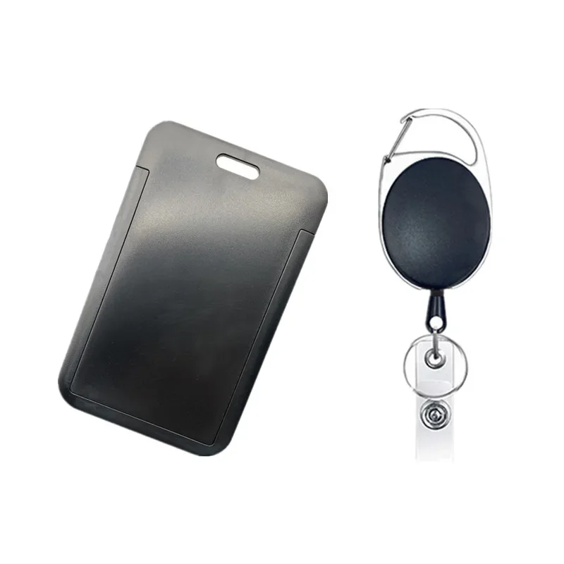 Slide Back Case Working Permit Covers Badge Holder Pass Work Bus Employee's Card Holder Sleeve Clip ID Credit Tag Badge Reel