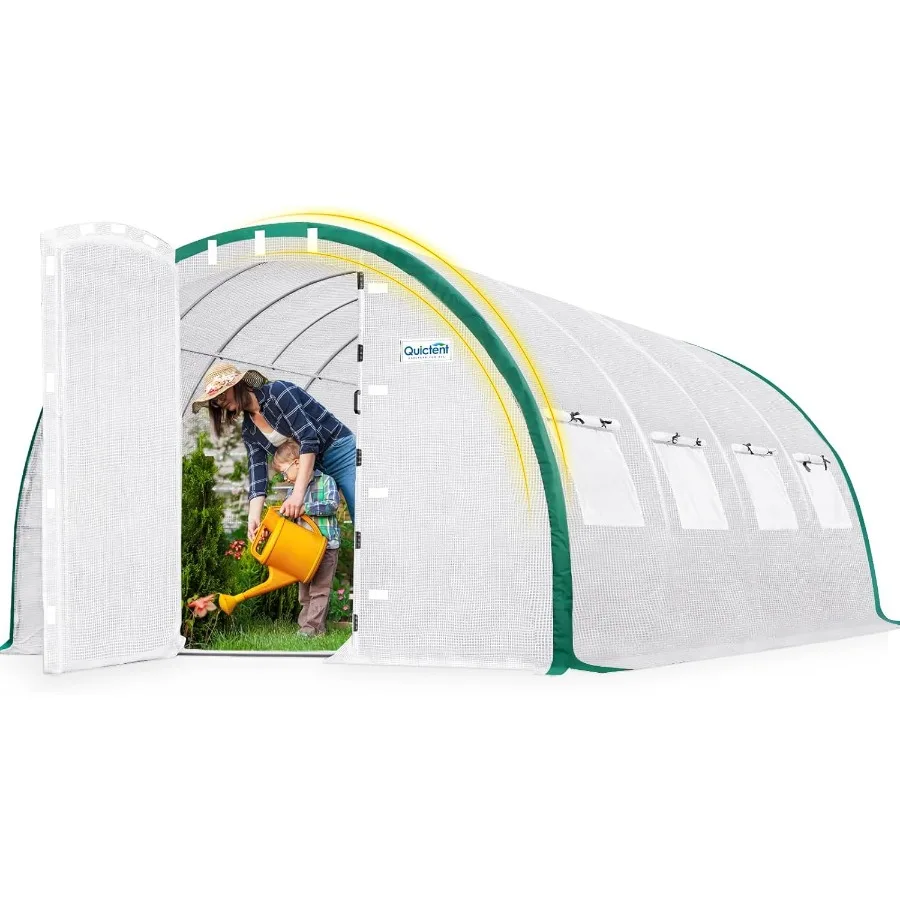 

Quictent Premium Greenhouse Swing Door Large Walk-in Green Houses for Outdoors Upgraded Tunnel Hoop House Frame and Cover for O