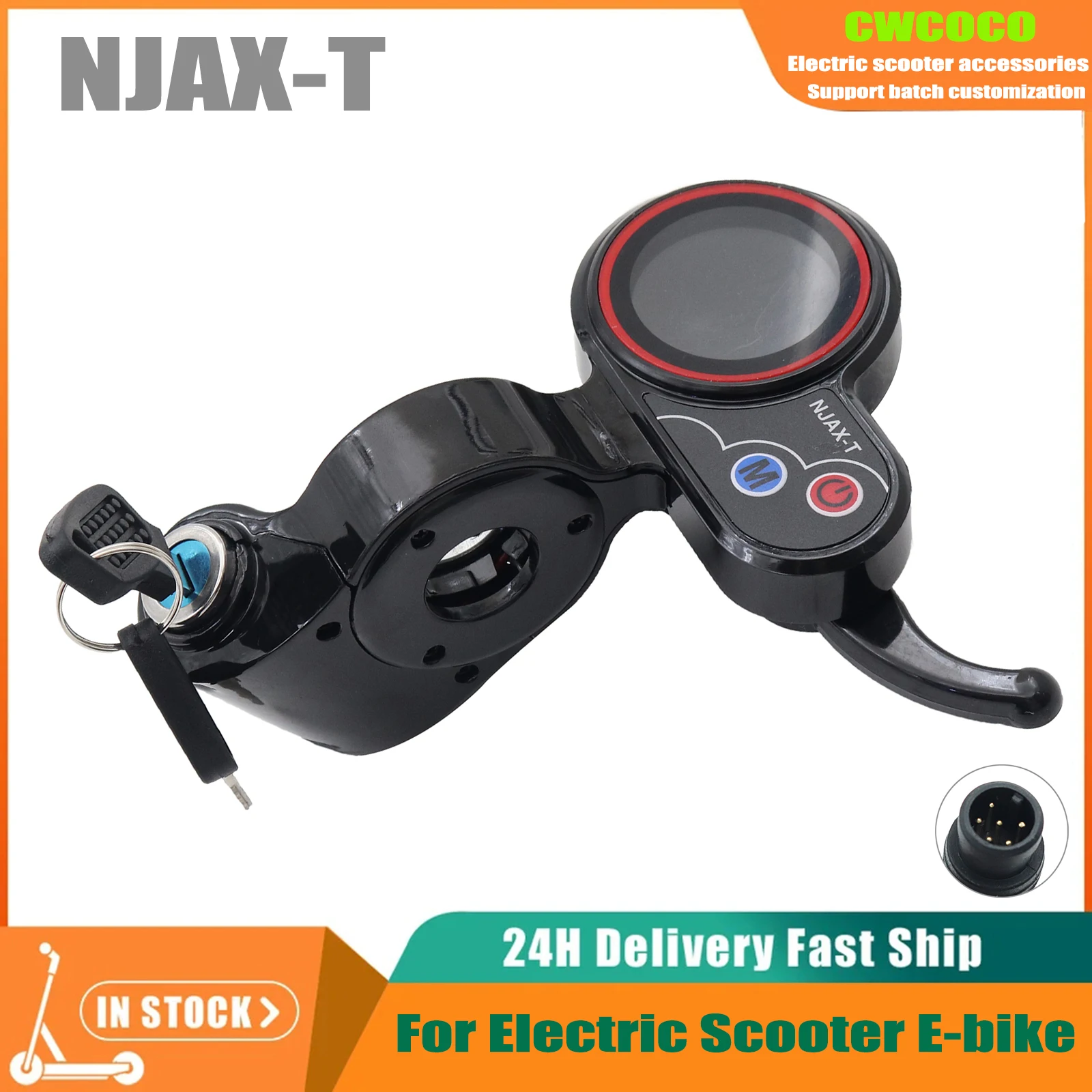 NJAX-T Throttle Accelerator Speed Electric Scooter Instrument Display 48V LCD with key For Zero 8 9 10 8X 10X 11X Kugoo M4 Parts