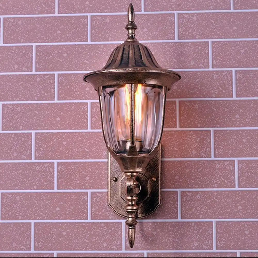 مصابيح الحائط في الهواء الطلق 9 "فيلا أوروبية عتيقة المناظر الطبيعية مقاوم للماء مصابيح الحائط الخارجية مصابيح الحائط الممر المتوسطي