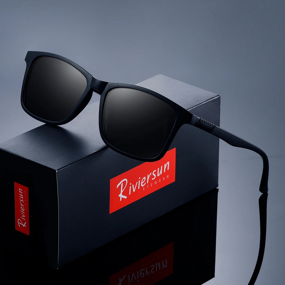 RIVIERSUN جديد النظارات الشمسية الرجال الاستقطاب UV400 نظارات العلامة التجارية الأصلية مستطيلة خفيفة الإطار النساء الصيف القيادة نظارات