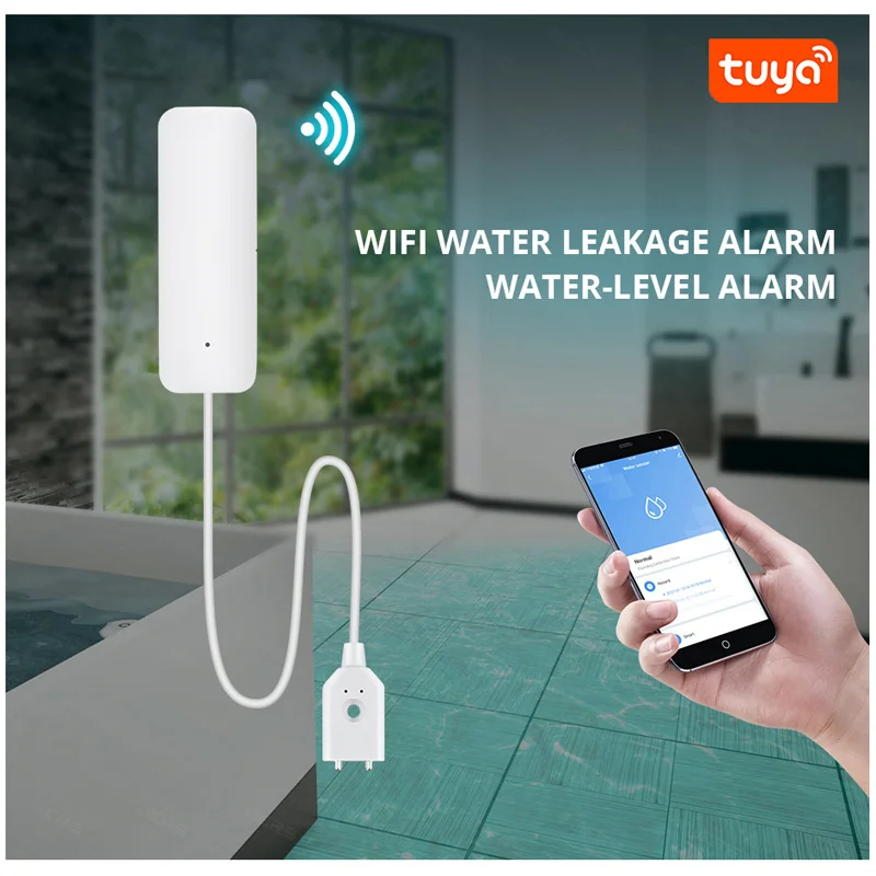 

Tuya Water Leakage Alarm Independent WIFI Water Leak Detector Flood Level Sensor Alert Overflow Monitor Security System