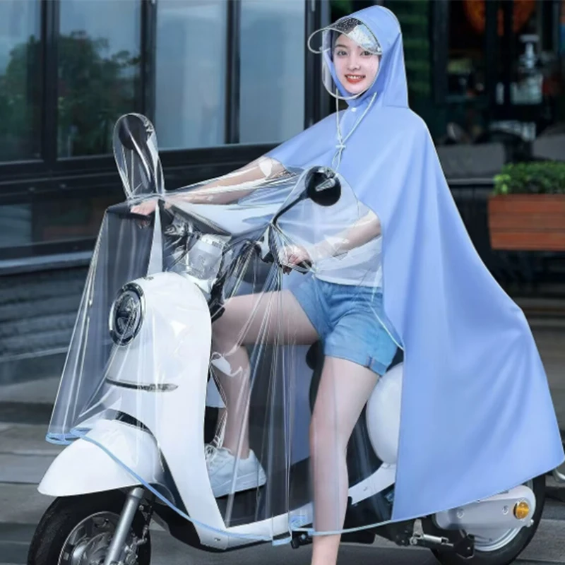 1Pc Electric Car Raincoat Enlarged And Thickened Rainproof One-piece Raincoat Fashionable Battery Car Raincoat Riding Rain Gear