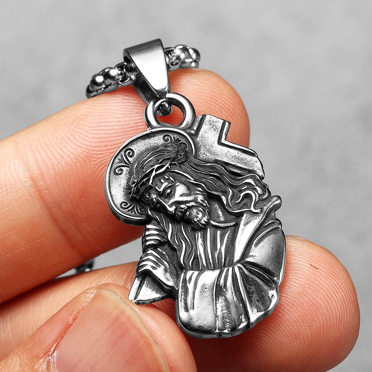 Christian Jesus Cross Powerful Amulet Men Necklaces Stainless Steel Pendants Chains Women Jewelry Accessories Gifts Wholesale - Image 2