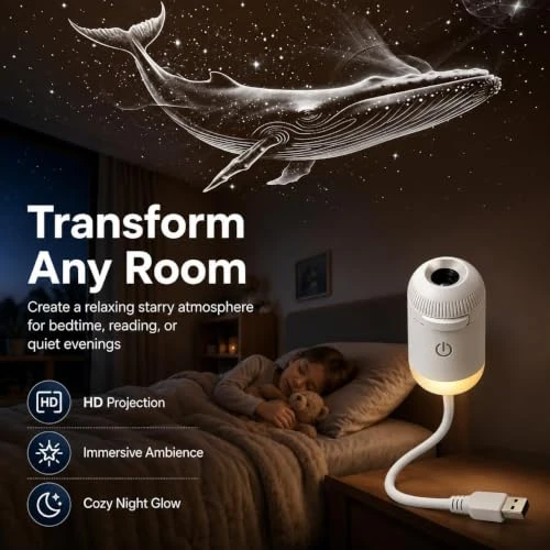 5D Star Galaxy Light USB Galaxy Star Projector Night 360° Rotatable Starry Sky Nebula Aurora Projector Light For Bedroom Car