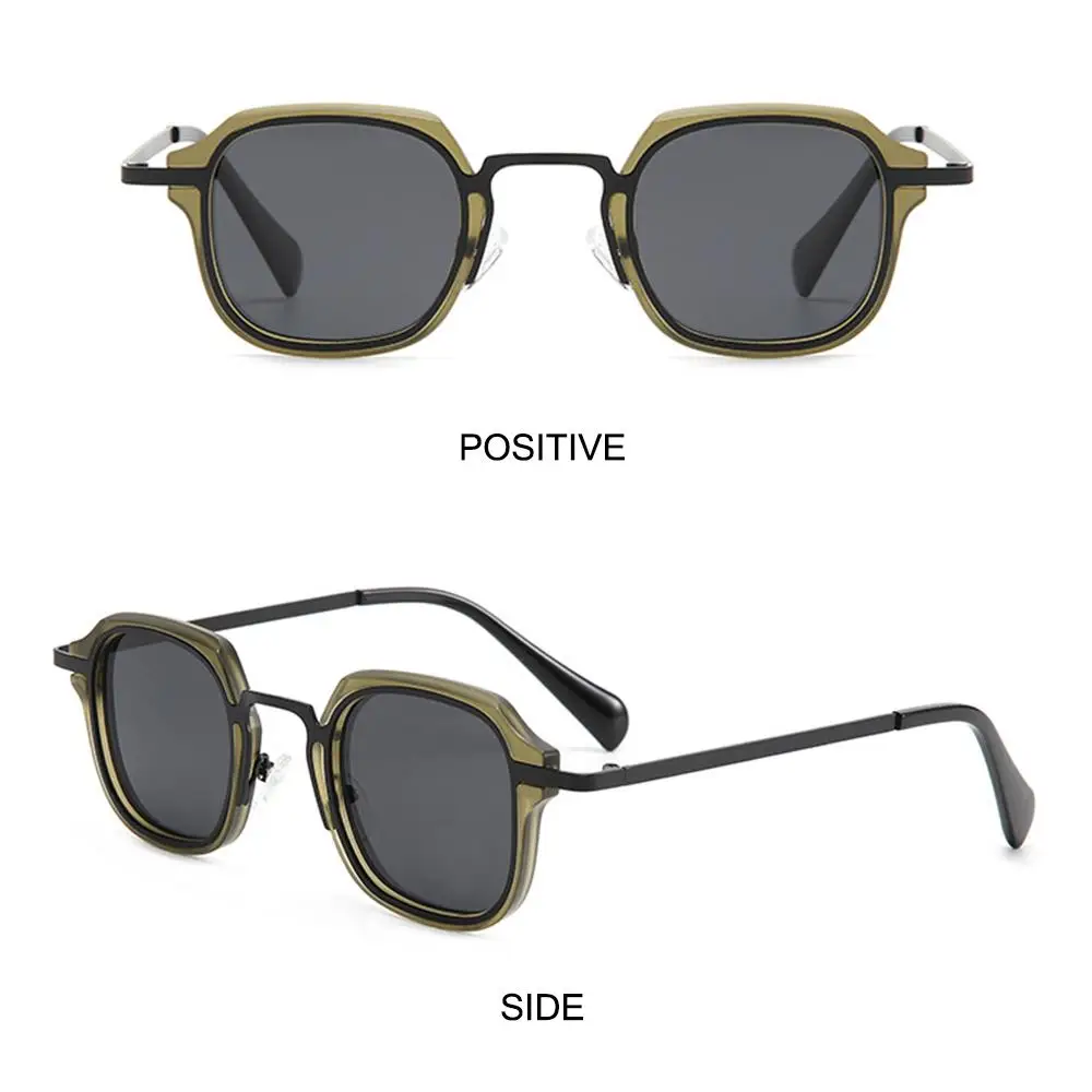 Vintage Hip-Hop Metal Sunglasses Cool UV Protection Punk Shades Street Shooting Eyewear for Women & Men