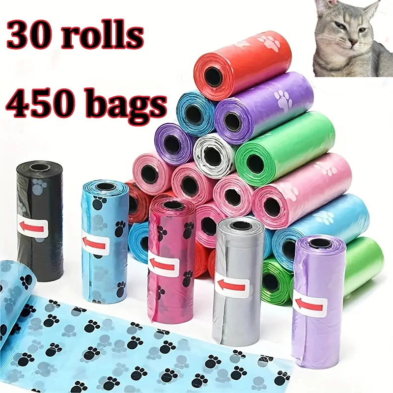 30 Rolls Dog Poop Bag Outdoor Cleaning Poop Bag Outdoor Clean Pets Supplies for Dog 15Bags/Roll Refill Garbage Bag Pet Supplies