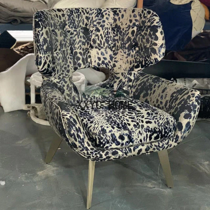 Leather Dining Chair Modern Simple Home Dining Table and Chair with Armrest