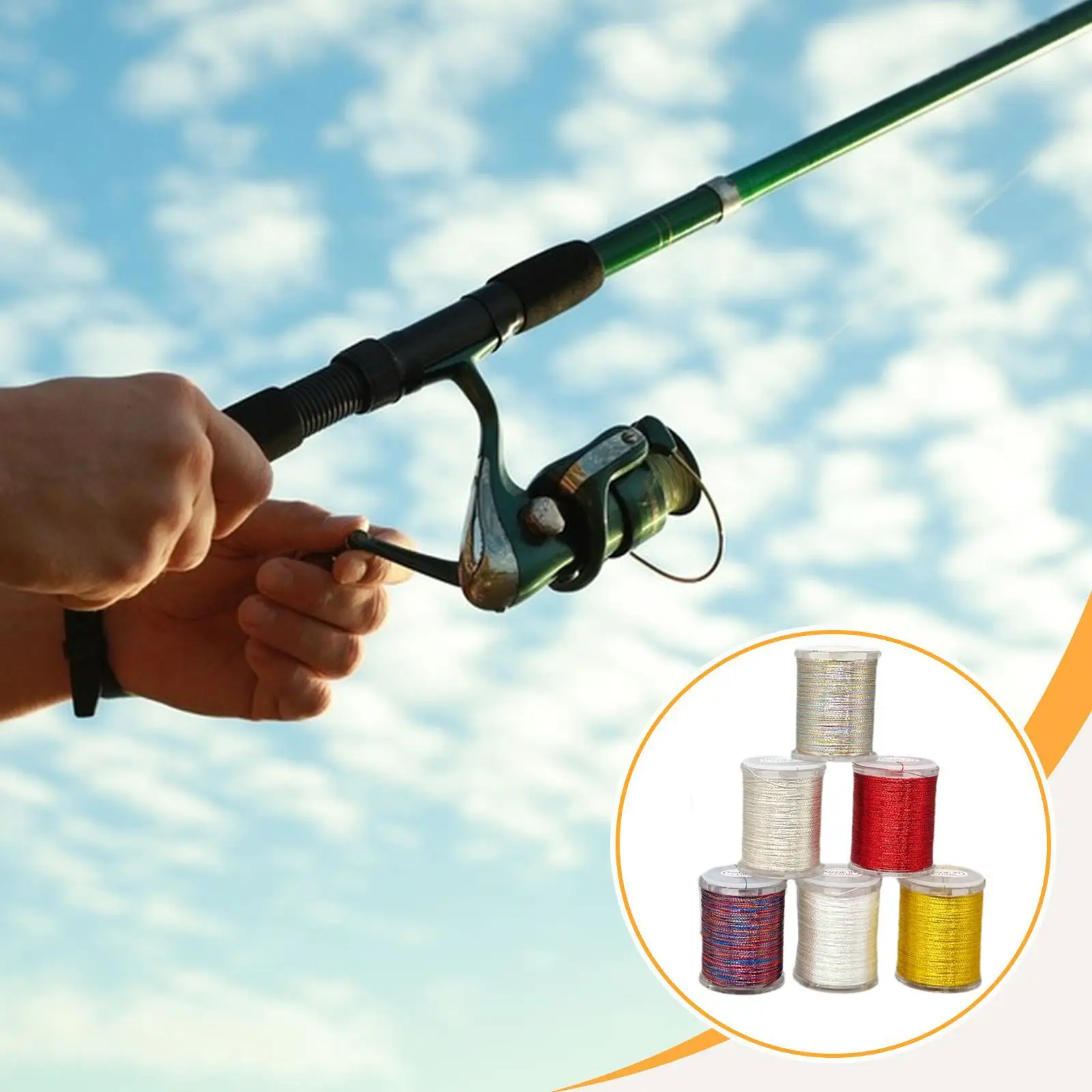 Fio de amarração de mosca, 6 peças, compacto de alta resistência para moscas secas e molhadas, acessórios fortes, fios de amarração de mosca encados premium, suprimentos de amarração