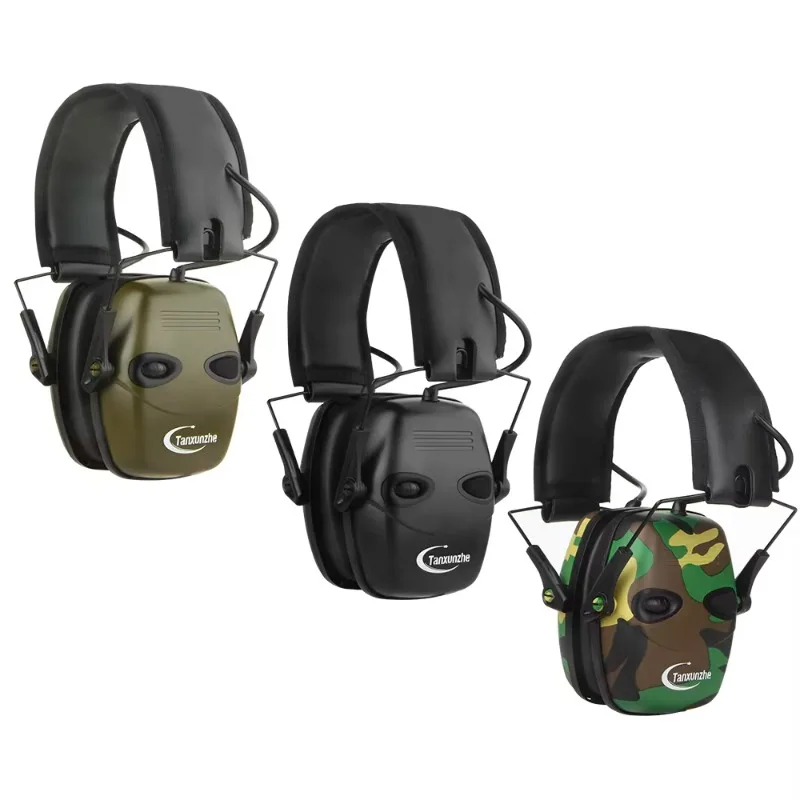 Tactical Electronic Shooting Earmuff Foldable Anti-noise Headphone Hearing Protection Headset Sound Amplification Earmuffs Case