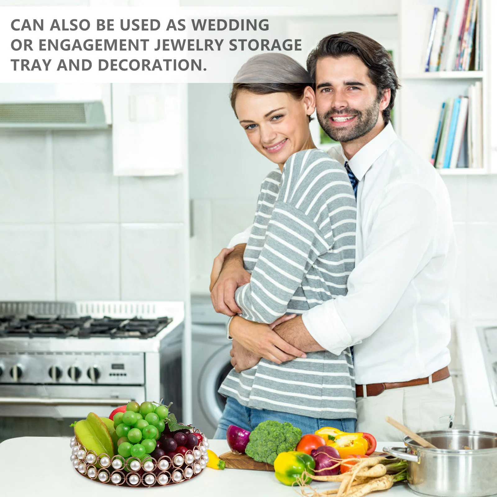 

Makeup Decorative Tray Mirror Vanity Office Desk Mirrored Fruit for Dresser