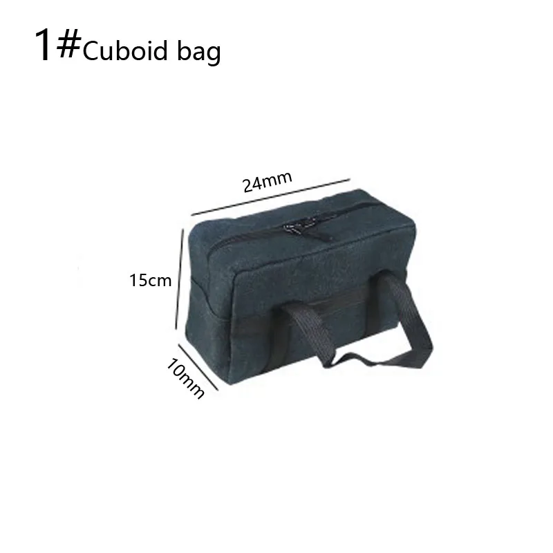 Portable Tool Storage Bag Cuboid Design Screws Nails Drill Bit Metal Parts Storage Bags Hand Tool Bag Black or Army Green