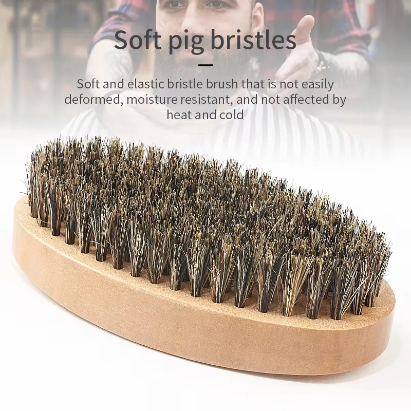 1PC Eco Friendly Boar Bristle Men's Shaving Brush Portable Barber Natural Beard Brush For Facial Cleaning Mustache Tools