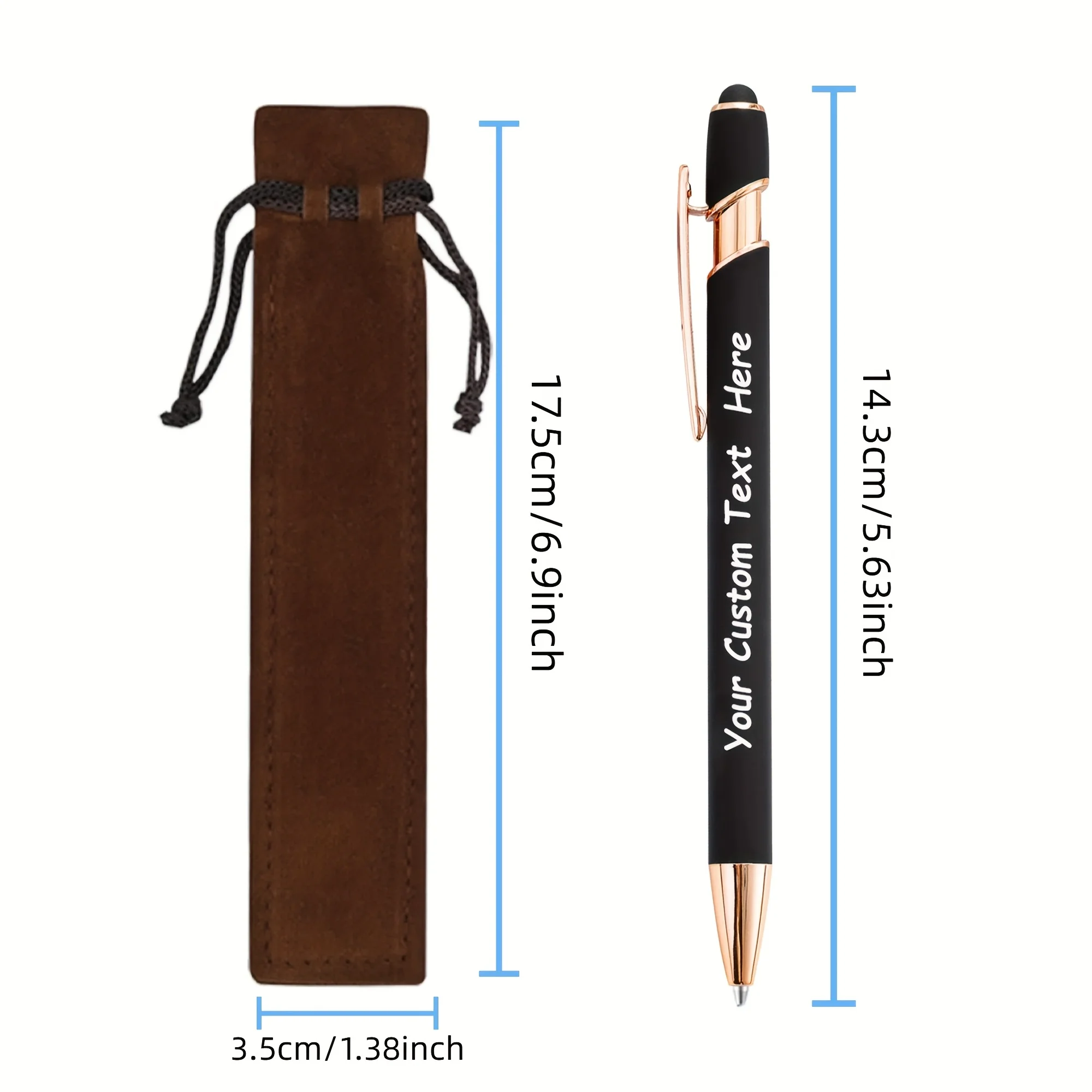 3/6/8PCS Customizable Metal Ballpoint Pen Name & Company Personalized Promotional Gifts Ideal for Anniversary Christmas Birthday