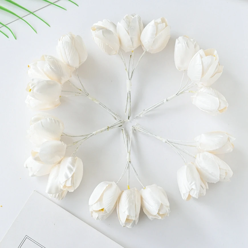 

6Pcs Artificial silk tulip bouquet For Wedding flower arch Accessories DIY Christmas Garland Home Living Room bonsai Decoration