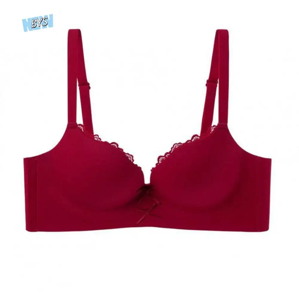 

Fashion Bowknot Lace Wireless Bra Shockproof Push Up Underwear for Women Anti-sagging Lingerie Seamless Bra Girls