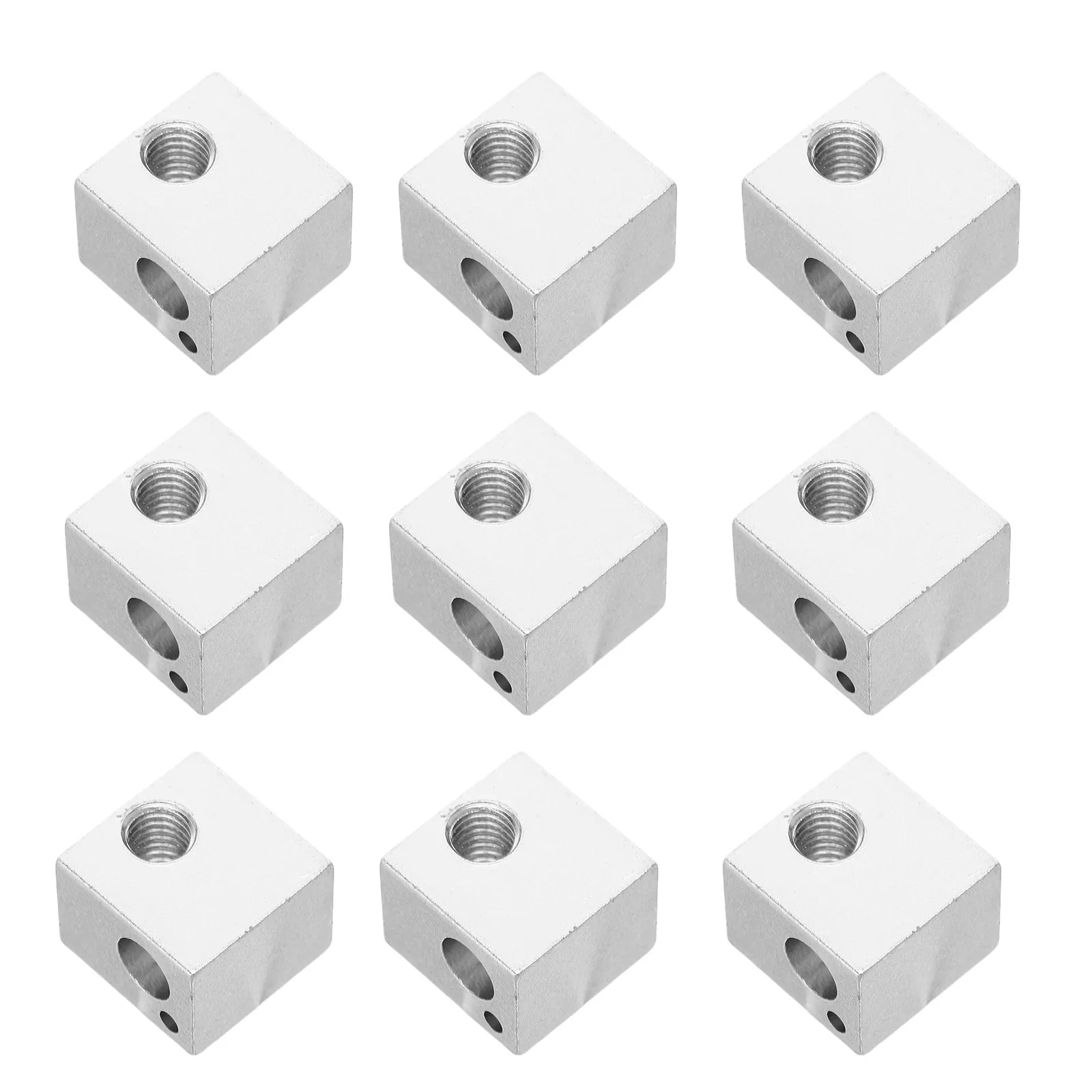 

10pcs 3D Printer Heating Block Aluminum Metal Heater Block Quick Heating Precise Temperature Control Replacement Hotend Extruder