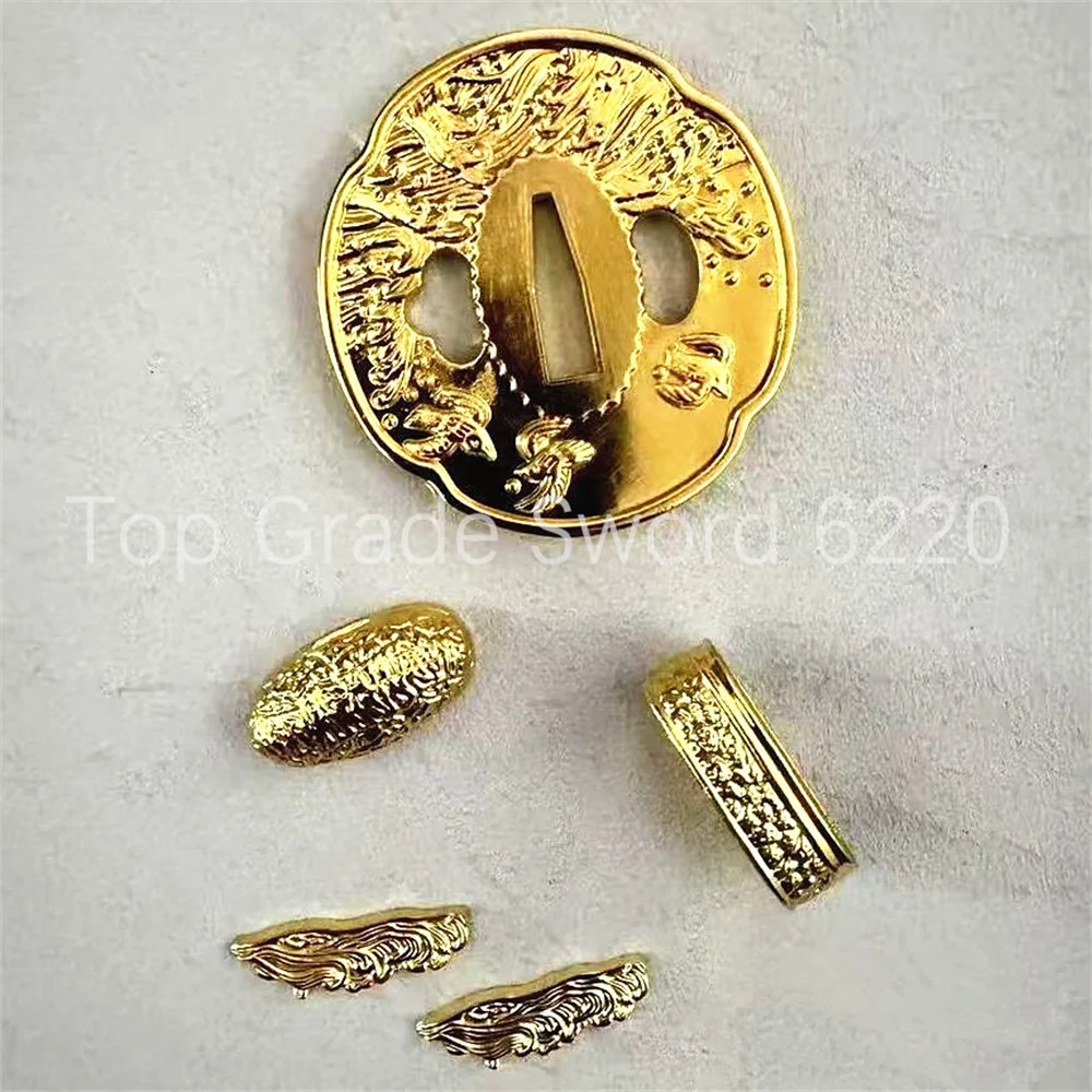 Beautiful Alloy Tsuba Handguard Guard Fuchi Kashira Menuki For Real Japanese Japan Samruai Katana Sword Fittings Nice Brand New