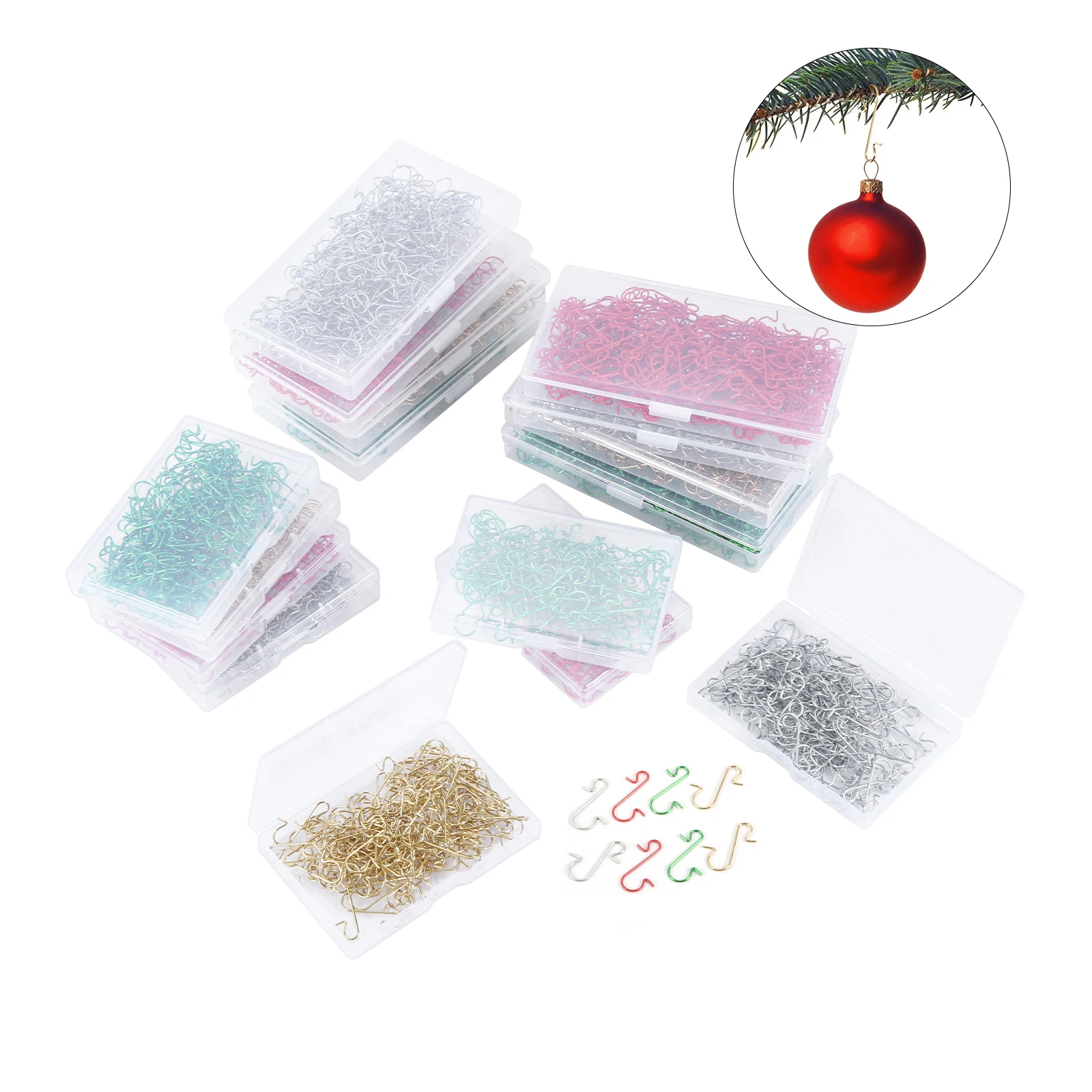 120-300pcs/box Christmas Decoration Hook Multipurpose S Shaped Metal Hook For Hanging Christmas/Party Decorations Hooks