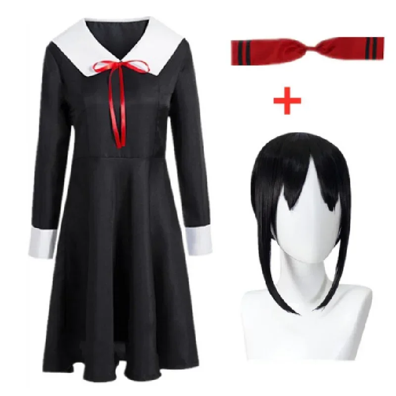 Coslan -Sama: Love Is War Shinomiya Kaguya Cosplay Costumes Fujiwara Chika Adult Anime Clothing Woman Dresses Headdress