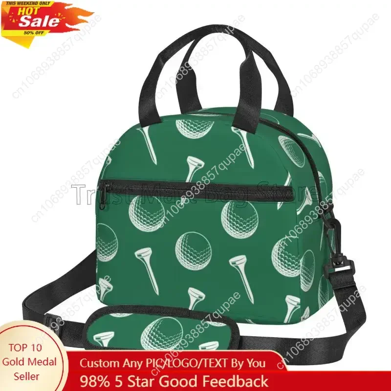 

Golf Lunch Box Ball Portable Insulated Lunch Bags Reusable Cooler Tote Bag for Girls Boys Women School Work Travel Picnic Gifts