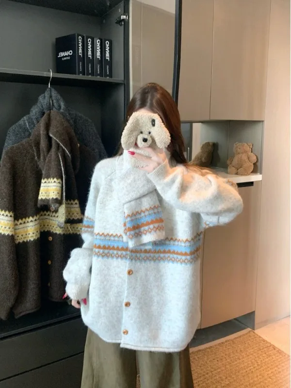 

plus Size Soft Cozy Knitted Sweater Jacket Women's Fashionable Loose Slimming Open Cardigan Winter New Style Commute Wind