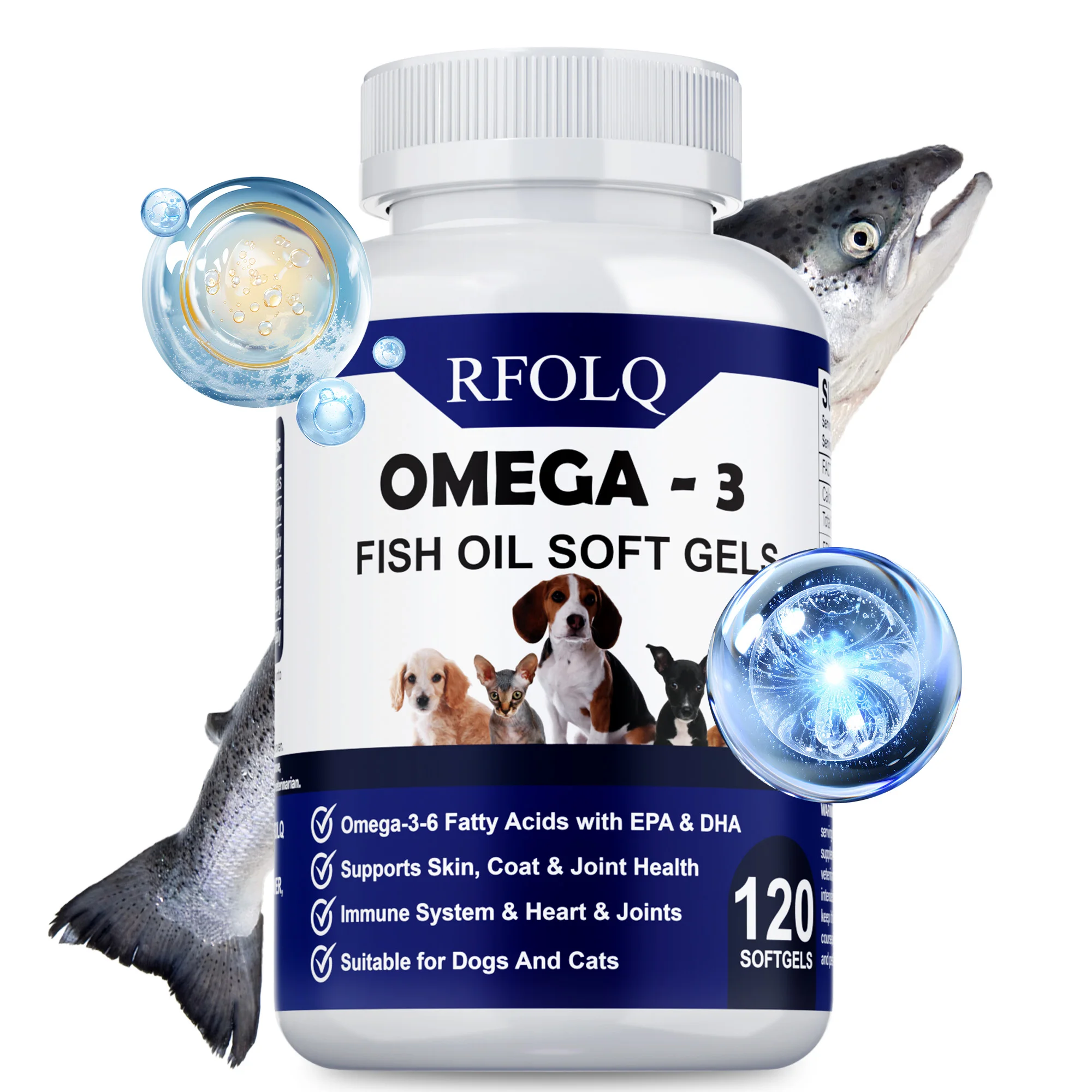 

Omega-3 for Pet - Promotes Skin, Joint and Hair Health, Reduce Skin Irritation and Itching - With EPA and DHA Fatty Acids