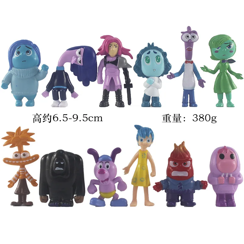 10/12pcs/Set Inside Out 2 Action Figure Toy Disney Movie Joy Anxiety Anger Sadness Disgust Fear Model Doll Collection Kids Gift