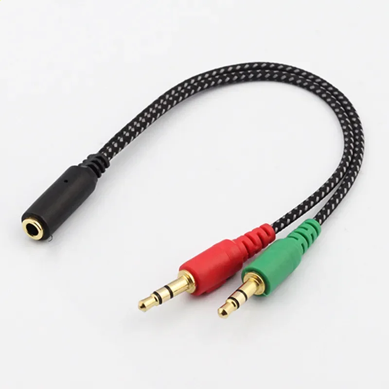 Kabel Ekstensi Audio Splitter Headphone untuk Komputer 3.5 Mm Perempuan untuk 2 Male 3.5 Mm MIC Earphone untuk PC Adaptor