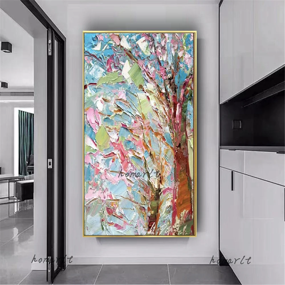 

Nordic Handmade Canvas Abstract Oil Painting Decorative Home Mural Trim Hanging Image For Livingroom Bedroom Aisle Porch Pendant