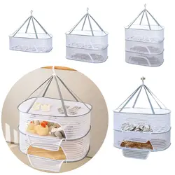 1-3 Layers Drying Net Herb Dryer Mesh Vegetable Food Fish Hanging Drying Rack