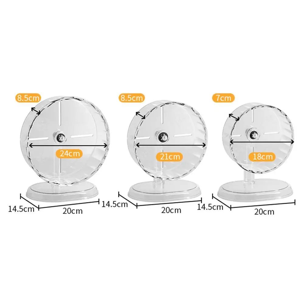 Silent Dual‑Bearing Hamster Running Wheel Transparent Acrylic Exercise Wheel Quiet Spinning Toy for Syrian Dwarf Hamster S view 5