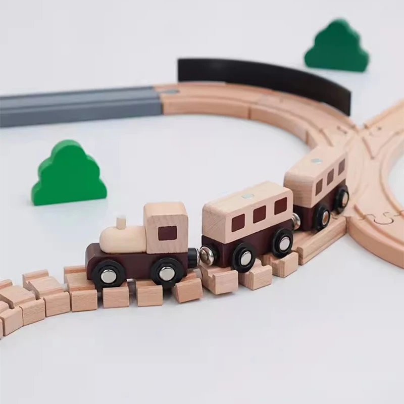 New Wooden Railway Track All Kinds Fork Rail Bifurcation Beech Wood Track Accessories Fit For Thomos Wooden Tracks Toy Kids Gift