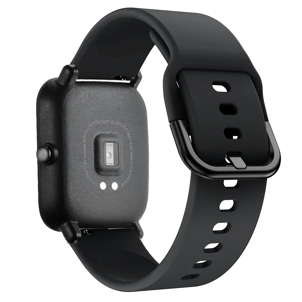 20mm Silicone Strap For Xiaomi Huami Amazfit Bip Lite Bip U/S Pop Smart Watch Band For Amazfit GTS 4 3 2 Galaxy Watch 7/FE 6 5 4
